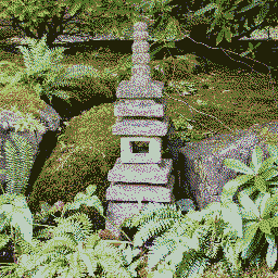 Stone A small stone pagoda lantern
